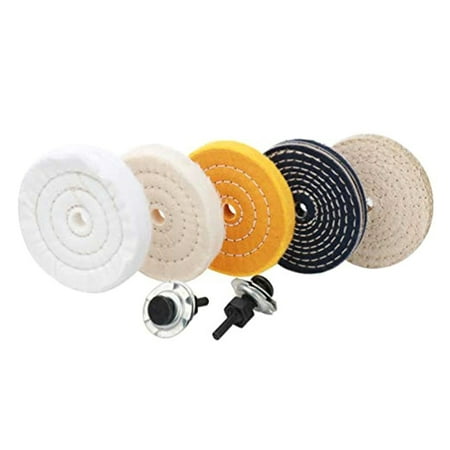 

Dasbsug 7 Pcs 4 Buffing Wheel Soft Belt with 2 Sets of 1/4 Shank Sanding Discs Wheel