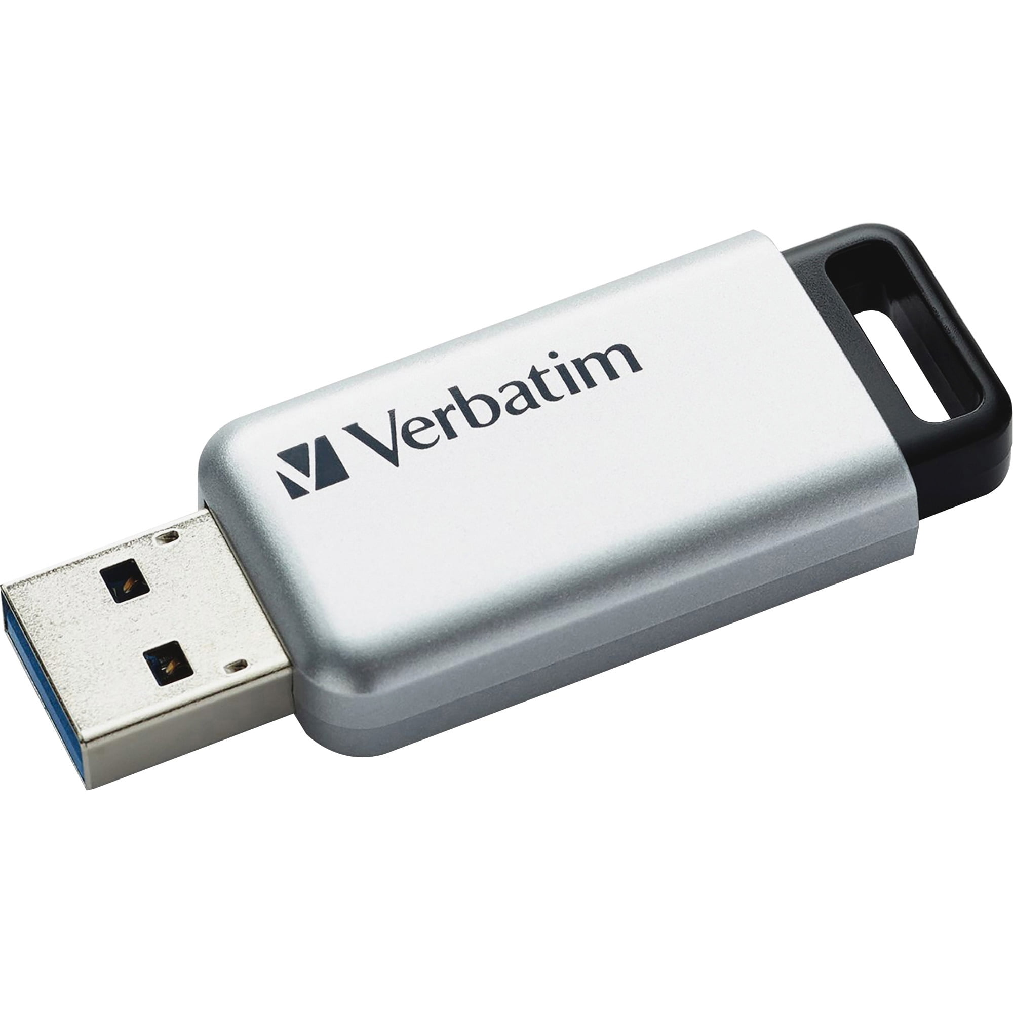 Verbatim 64GB Store 'n' Go Secure Pro USB 3.0 Flash Drive with AES 256 Hardware Encryption - Silver, 1 Each (Quantity)