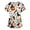 Khaki #003, variant on Womens Scrub Tops Halloween Funny V Neck Horror Halloween Printed Scrub Shirts Spooky Short Sleeve Scrubs Nursing Workwear Medical Nurse Uniform with Pockets, 3XL