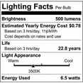 thumbnail image 2 of Satco 6.5 Watt - LED MR16 LED - 3500K - 25 deg. Beam Angle - GU5.3 base, 2 of 2