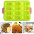 thumbnail image 2 of Bandeja para hornear mini baguettes, 34,5 x 24 cm, bandeja para tostar pan con perforaciones antiadherentes, bandeja para hornear pan, corteza de pan francés, separador de proteínas, 2 of 8