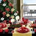 thumbnail image 6 of Coolmade 20 Pcs 5.5 in Christmas Tree Decorative Silk Flower Gold Poinsettia Bush and Red Poinsettia Bush Artificial Flowers Red Glitter Poinsettia Christmas Tree Ornaments, 6 of 7