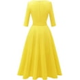 thumbnail image 4 of Cocktail Dresses for Women, Elegant Wedding Guest 3/4 Sleeves Formal Church Dress, Fall 2025, 4 of 12