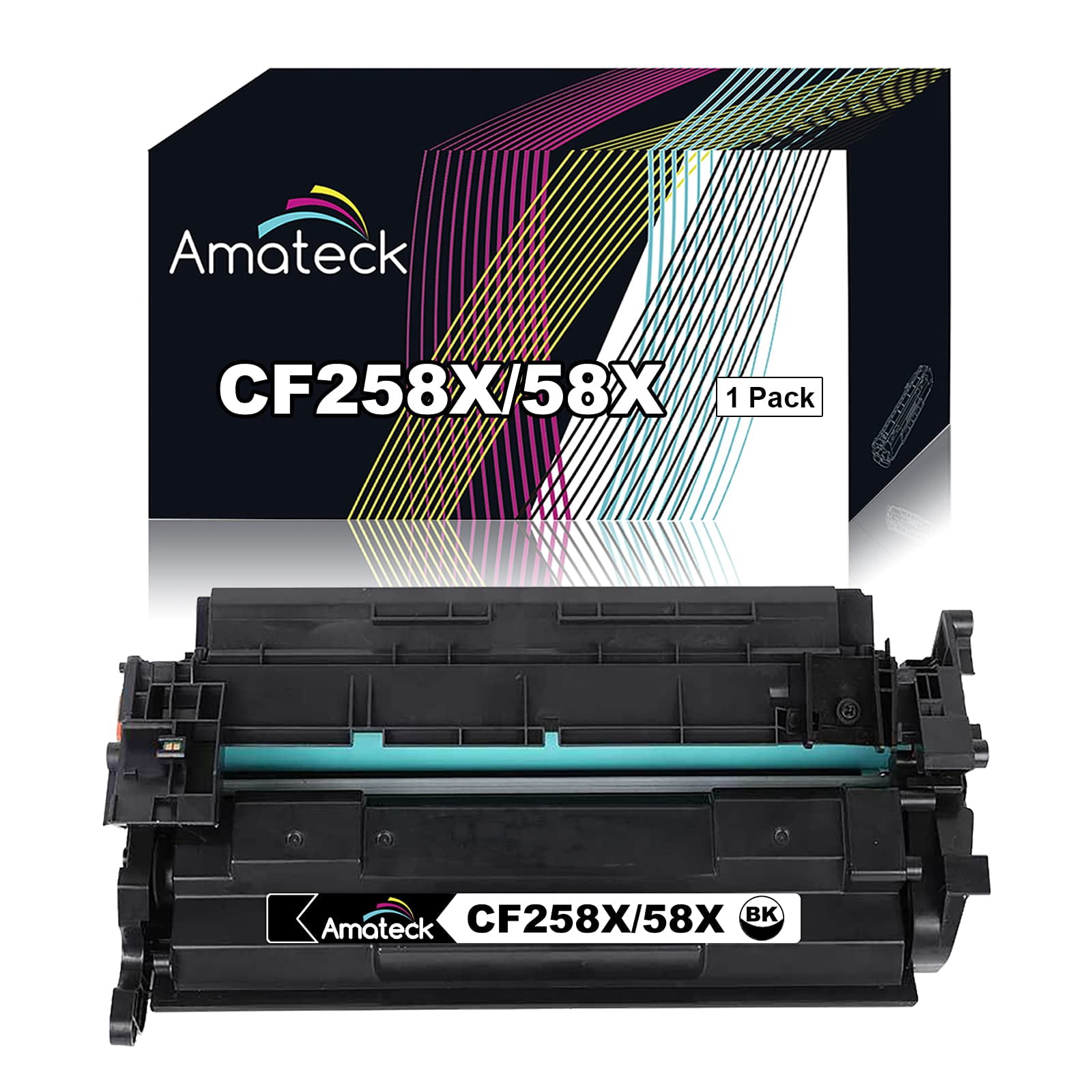 Amateck Compatible Toner Cartridge Replacement for HP CF258X 58X Black ...