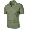 thumbnail image 4 of hoksml Man Business Casual Shirts Solid Color Collared Polo Shirt Summer Fashion Leisure Versatile Turndown Collar Short Sleeve Elastic Cuffs Top, 4 of 6