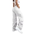 thumbnail image 4 of Dwellite Baggy Womens Cargo Pants High Waisted Open Leg Pants Hiking Lightweight Streetwear Trouser with Multiple Pockets White 3XL, 4 of 4