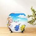 thumbnail image 3 of Lsque Pikmin Pattern Ceramic Decorative Plate Decorative Plates with Display Stand Personalized Porcelain Plate Ceramic Ornaments for Wall Hanging Decoration-6in, 3 of 6