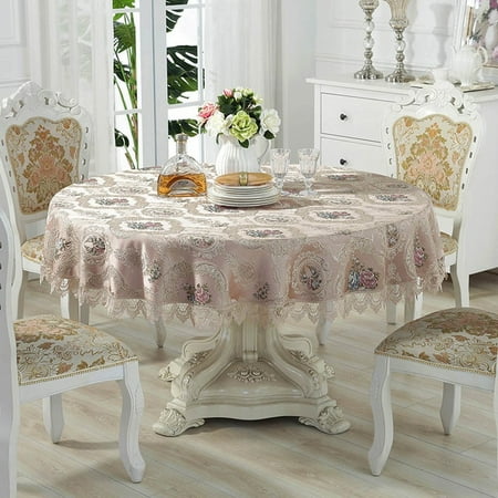 

UMMH Tablecloth Blue Table Cover Europe Thicken Embroidered Lace Three-Dimensional Jacquard Flower Dining Table Chair Cover Set