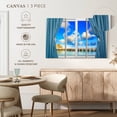 thumbnail image 4 of Elephant Stock Paradise Through The Window Wall Art - Horizontal Multi Panel Canvas - Living Room Wall Decor - Architecture Multi Panel - Blue And Yellow Decor - 23" x 14", 4 of 4