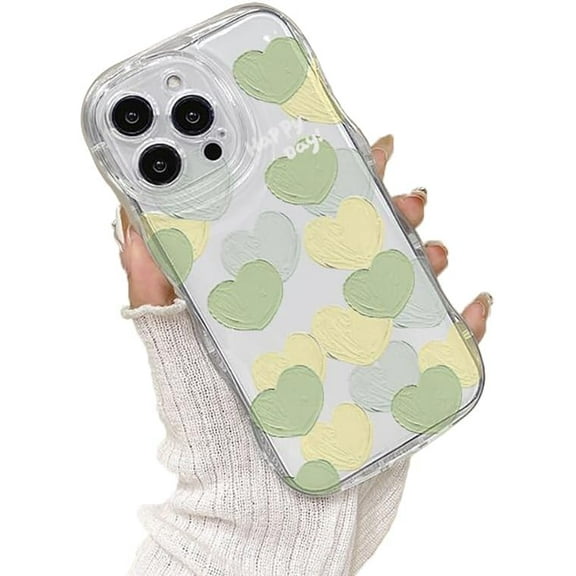 Oil Painting Love Heart Airbag Corner Clear Soft  for iPhone Case (Clear,iPhone 12)