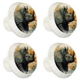 thumbnail image 2 of 4 Pcs Abstract Rhinoceros Knobs for Kitchen Cabinet Cupboard Dresser Bookcase Drawer Pulls Handles Round Home Decor, 2 of 8