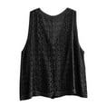 thumbnail image 5 of felwors Womens Ethnic Knit Sweater Vest Hollow Cardigan Vest Single Breasted Pocket Top Black, One Size, 5 of 5