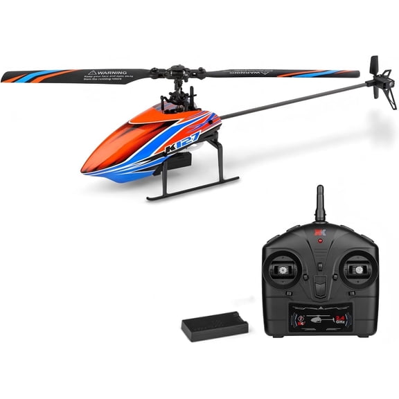 Bruce&Shark RC Helicopter, WLtoys XK K127 Remote Control Helicopter, 4 Channel RC Aircraft with 6-Axis Gyro, Altitude Hold, One Key Take Off/Landing, Easy to Fly for Kids and Beginners