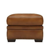 Toulouse Top Grain Leather Midcentury Modern Ottoman