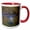 Red/White, variant on 3drose, Usa, Washington State. Adult Male Wood Duck Flies Over a Marsh., 11oz Magic Transforming Mug