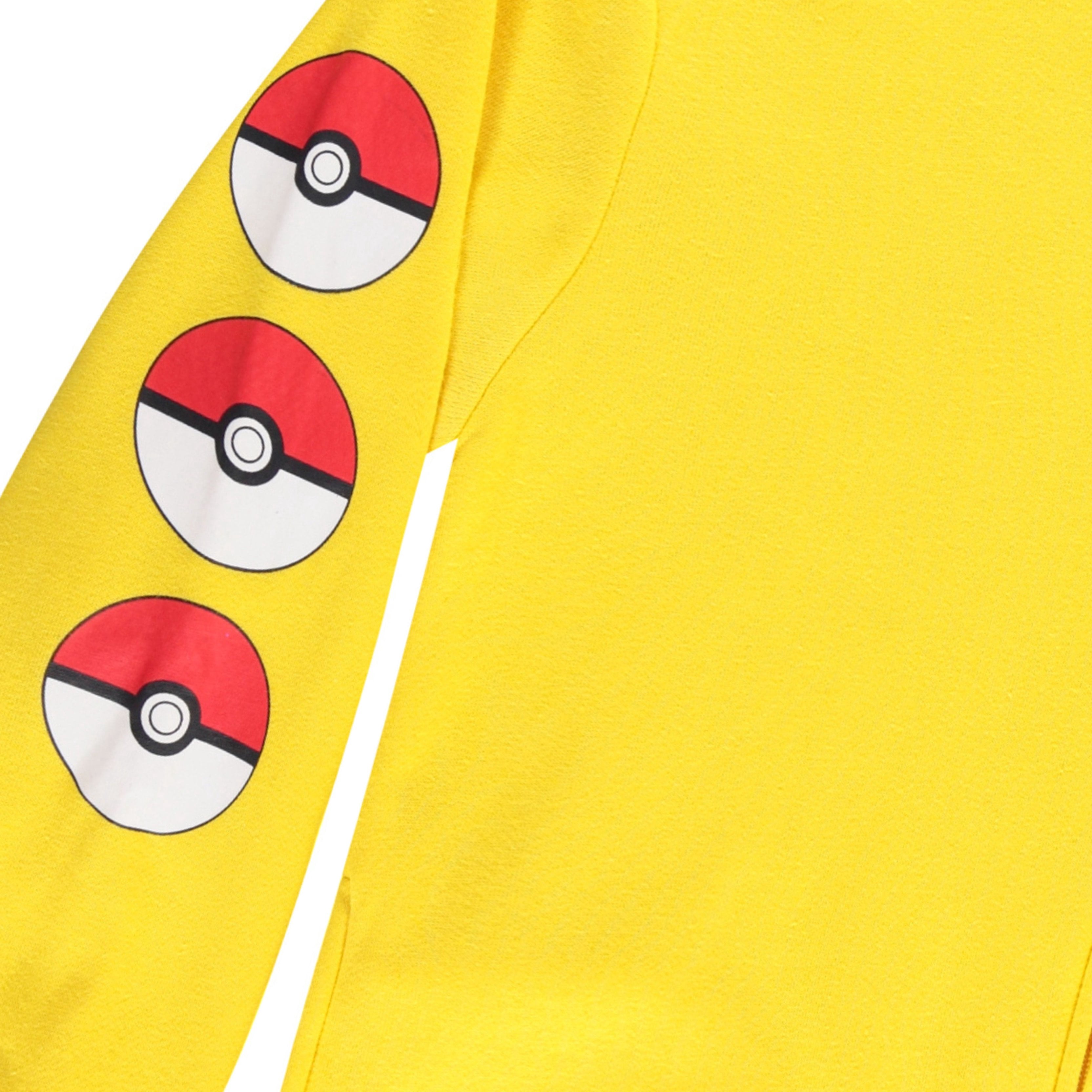 Pokemon Pikachu Costume Hoodie with 3D Ears, Long Sleeve Hooded Sweatshirt, Boys S-XL