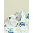 thumbnail image 4 of Toddler Baby Boy Dinosaur Clothes Shorts Set 6M 12M 18M 2T 3T Short Sleeve Button Down Shirt Top Solid Shorts Summer Outfit, 4 of 8