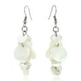 thumbnail image 2 of Ocean Round Clusters of White Kabibe Seashell Dangle Handmade Earrings, 2 of 6