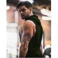 thumbnail image 2 of Coshow Men's 2 Pack Workout Hooded Tank Tops Bodybuilding Muscle Cut Off T Shirt Sleeveless Gym Hoodies, 2 of 8