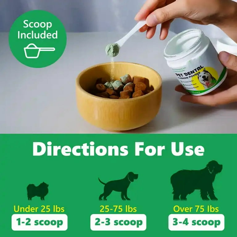 TOFOTL Dog Teeth Cleaning, Powder Breath Freshener With, Tartar