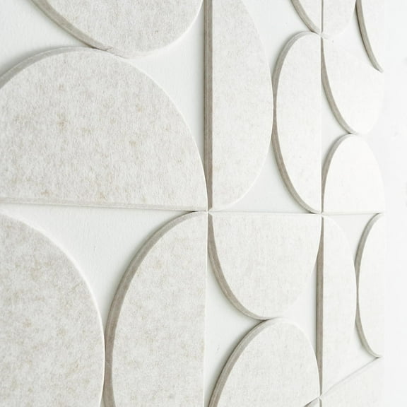 Modern Felt Tiles for Wall Decor - 24-Pack Panel Kit - Ivory Tan