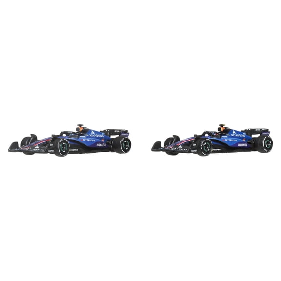 Hot Wheels Premium Formula 1 Atlassian Williams Racing 2-Pack of 1:64 Scale Racecars: Sainz & Albon