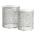 thumbnail image 2 of Reden Side Table Set (2-Piece) Silver End Table, Modern Style, Mirror Glass round shape tabletop, Aluminum, Indoor Living, 2 of 5
