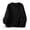 Black-04, variant on Women Crew Neck Half Placket Elastic Cuff Drawstring Hem Loose Casual Long Sleeve Cotton Blouse Top
