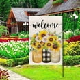 thumbnail image 2 of Spring Summer Seasons Garden Flag Floral 12.5x18 Inch Double Sided For Outside,Welcome Flower Sunflower Burlap Flag Farmhouse Rustic Holiday Yard Decoration Gift, 2 of 6