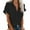Black, variant on Women's Button Up Shirts Short Sleeve Blouses V Neck Casual Loose Tunics Solid Color Tops with Pockets