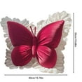 thumbnail image 3 of Surpdew Holiday Decor Christmas Butterflys Throw Pillow Butterflys Shaped Decorative Pillow For Sofa Couch Bed Velvet Lumbar Support Cushion For Office Chair Car Seat Red, 3 of 7