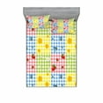 thumbnail image 2 of Spring Bedding Set with Sheet & Covers, Colorful Pattern with Strawberries Chamomiles Bluebells and Marigold Picnic Design, Printed Bedroom Decor 2 Shams, 4 Sizes, Multicolor, by Ambesonne, 2 of 3