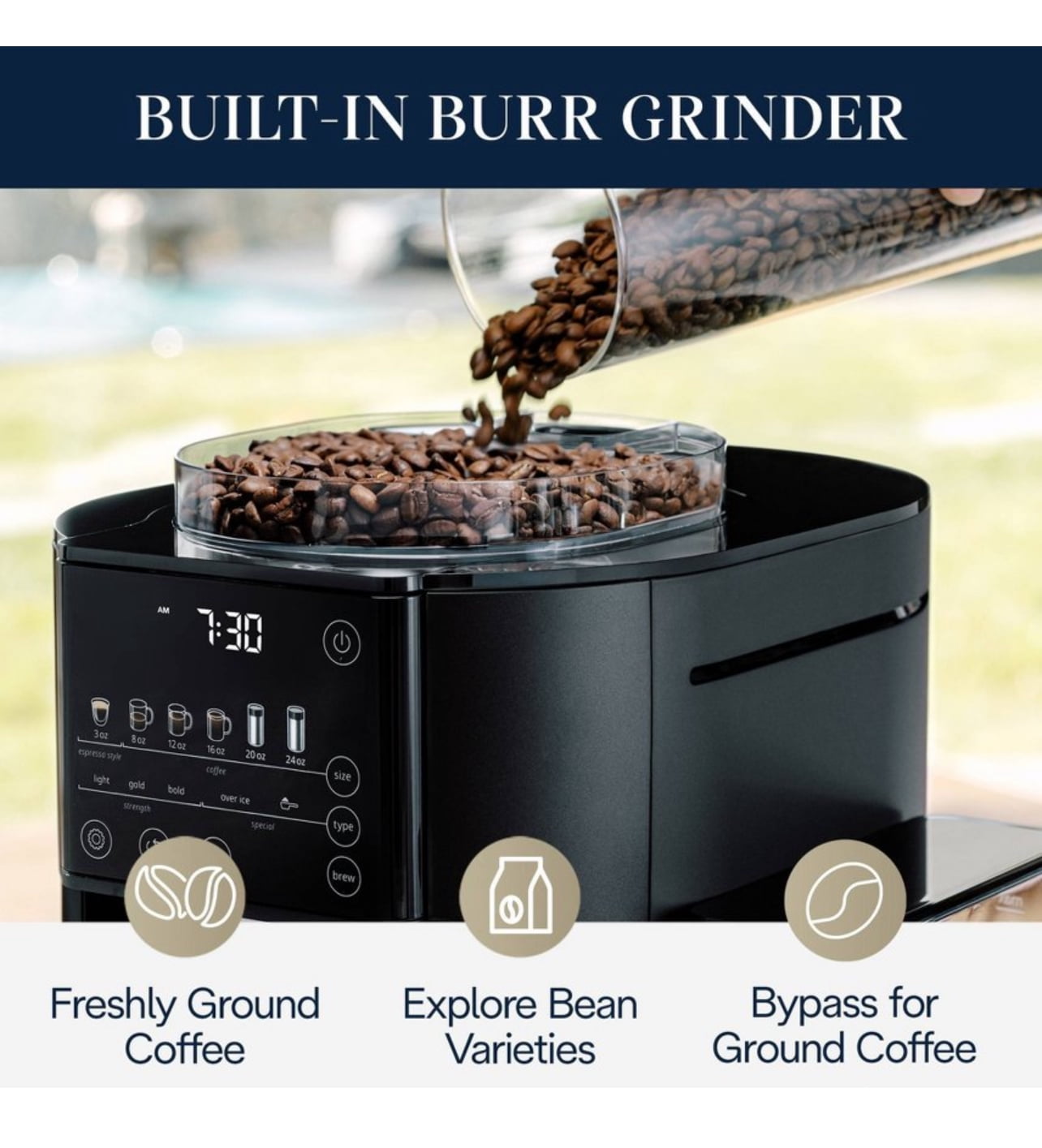 De'Longhi TrueBrew Automatic Coffee Maker with Bean Extract Technology - Black Matte
