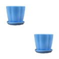thumbnail image 3 of Kearding Florero De Plástico - Clásico No Fácil De Romper Jardín Multicolor Equipado Con Placa Elegante Amplia Aplicación Azul M 1 Azul m,1 2piezas, 3 of 4