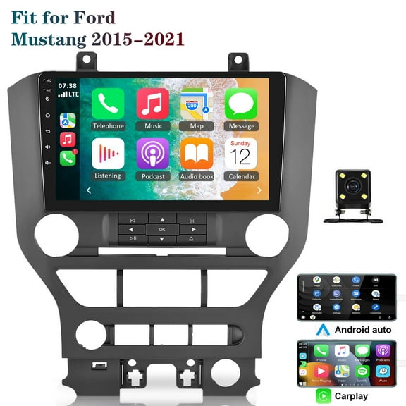 LICHENGTAI Car Stereo Radio for Ford Mustang 2015-2021, Android 12 Car Audio Multimedia Receiver with Wireless CarPlay Android Auto, 9-inch Touch Screen GPS, HiFi, Bluetooth, FM, Backup Camera, 2 32G