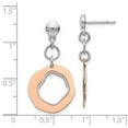 thumbnail image 3 of FB Jewels Leslie's Sterling Silver Rose Gold-plated Post Dangle Earrings, 3 of 3