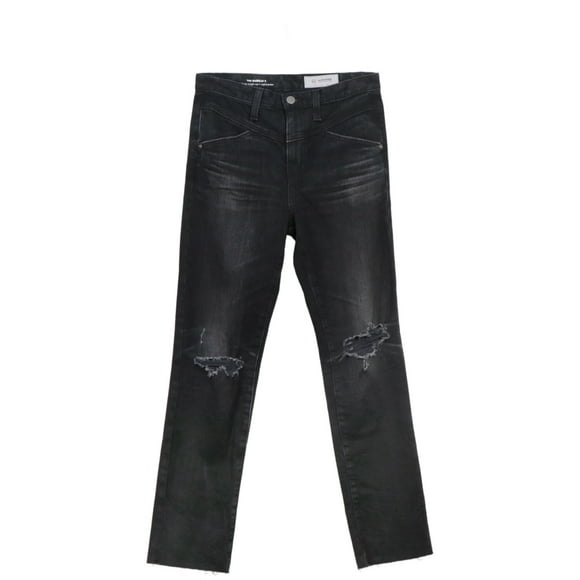 The Isabelle X Women's Black High Rise Straight Crop Jean - 26