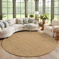 Woven Texture Area Rug 4', Brown Tan Linen Style Rustic Farmhouse ...