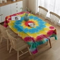 thumbnail image 2 of Colorful Tie Dye Flower Pattern Rectangle Tablecloth 60"x84",Waterproof Polyester Rectangle Table Cloth, Wipeable Spillproof Polyester Tablecloth for Dining, Camping, Indoor and Outdoor, 2 of 5