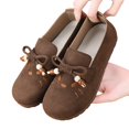 thumbnail image 6 of Domzle Women Faux Suede Loafers Slip On Walking Shoes Work Casual Non Slip Lightweight Comfort Beaded Fashion Round Toe Coffee, 6 of 6