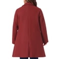 thumbnail image 4 of Agnes Orinda Women's Plus Size Coat Notched Lapel Single Breasted Long Winter Outerwear Coats with Pockets 4X Dark Red, 4 of 7