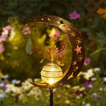 

Xewsqmlo Moon Elves Ground Light Easy Installation Solar Landscape Lighting for Courtyard