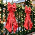 thumbnail image 6 of Big Red Bows Christmas Tree Topper Bows 40*16in Large Satin Bow for Hoom Wall Backdrop Room Decorations for Wedding Birthday Party, 6 of 9