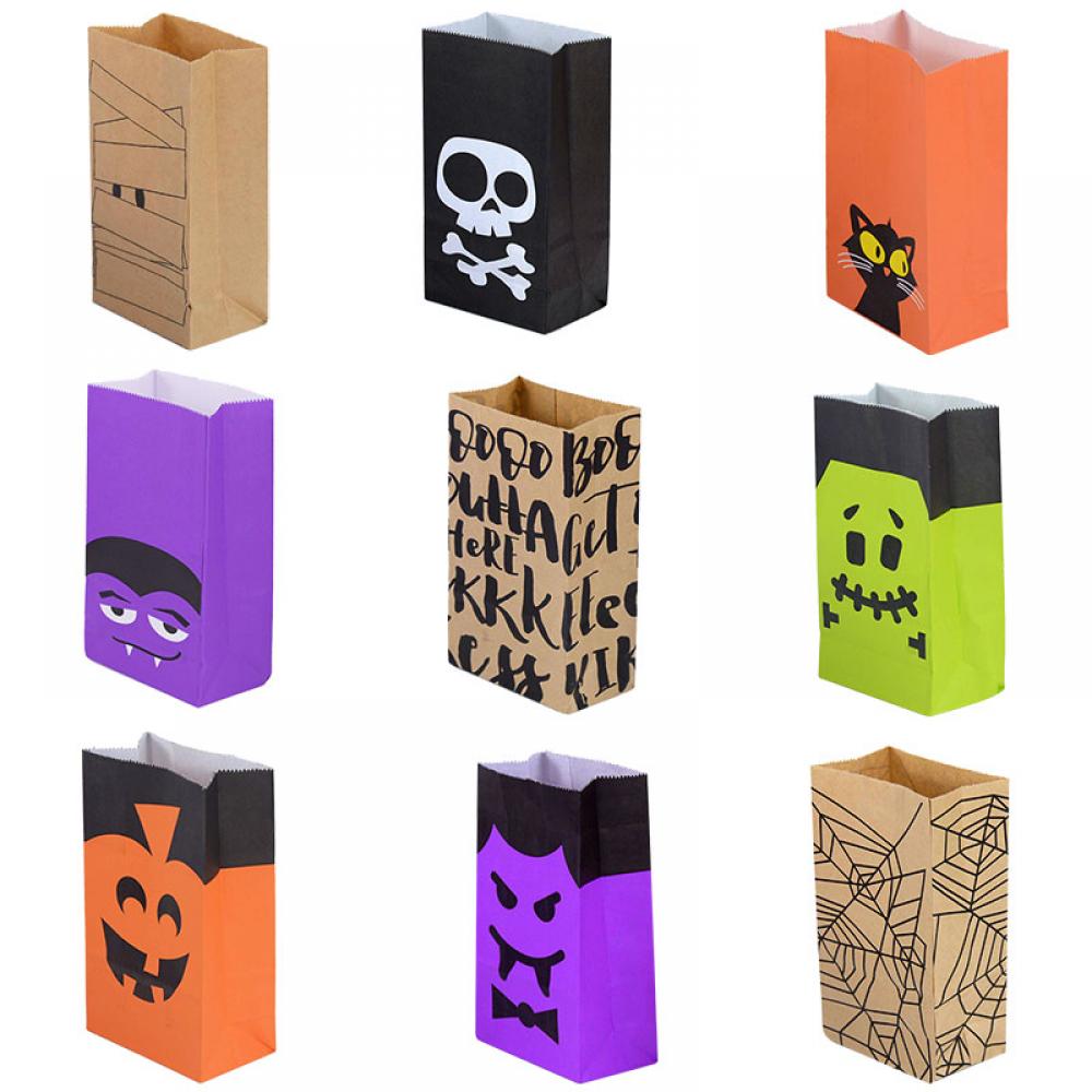 10 Pieces Pumpkin Candy Bags Halloween Favor Box Bag Party Set 【在庫僅少】