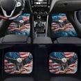 thumbnail image 3 of Pzuqiu Automotive Floor Mats Easy Installation All Weather Vehicle Steering Wheel Protector Eagle American Flag Car Mats Set Dust Proof Car Interior Accessories Fashion for SUV, Vans,Truck 5 Pcs, 3 of 6