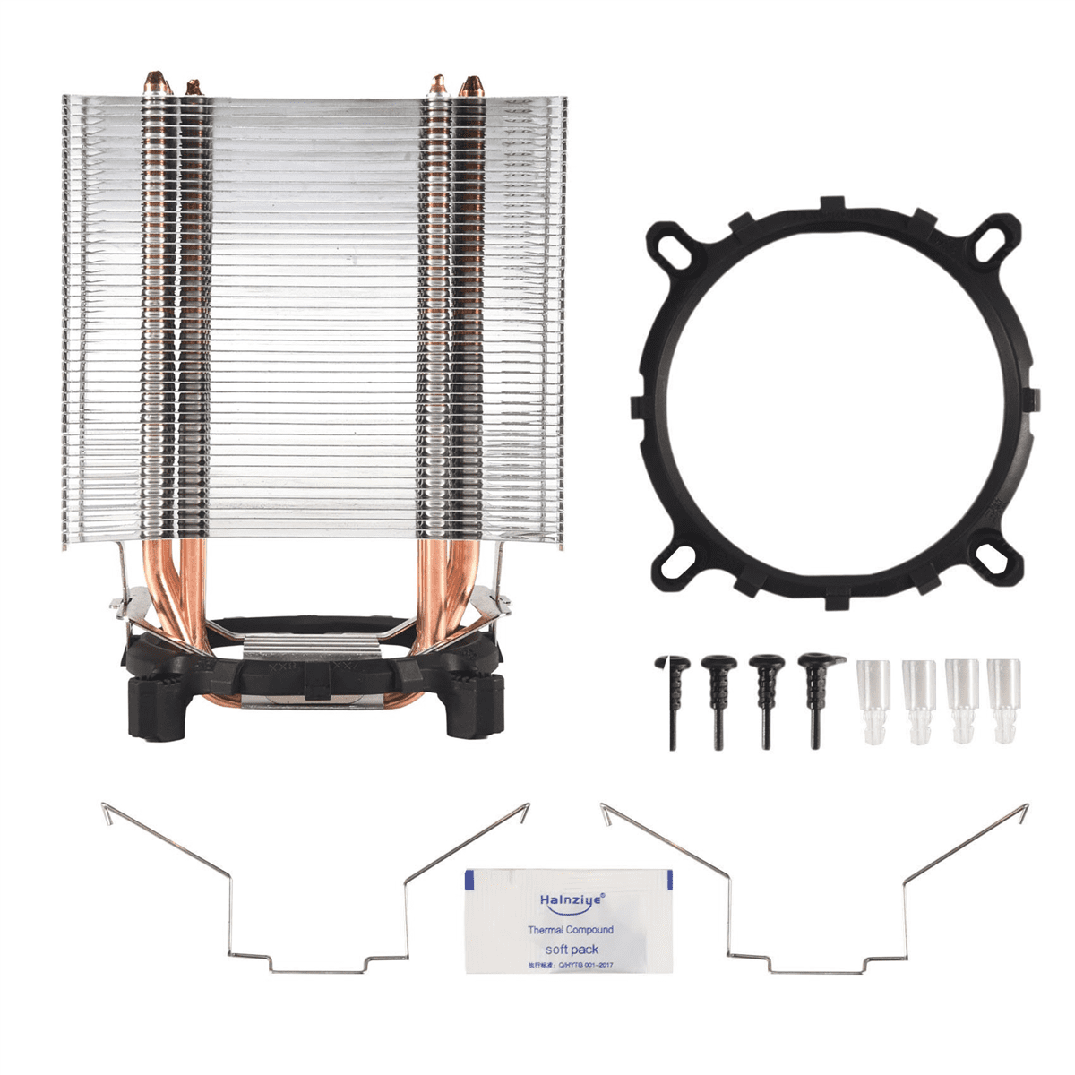 Fanless CPU Cooler 12Cm Fan 6 Copper Heatpipes Fanless Cooling Radiator for LGA 1150/1151/1155/1156/775 ,Black & Silver