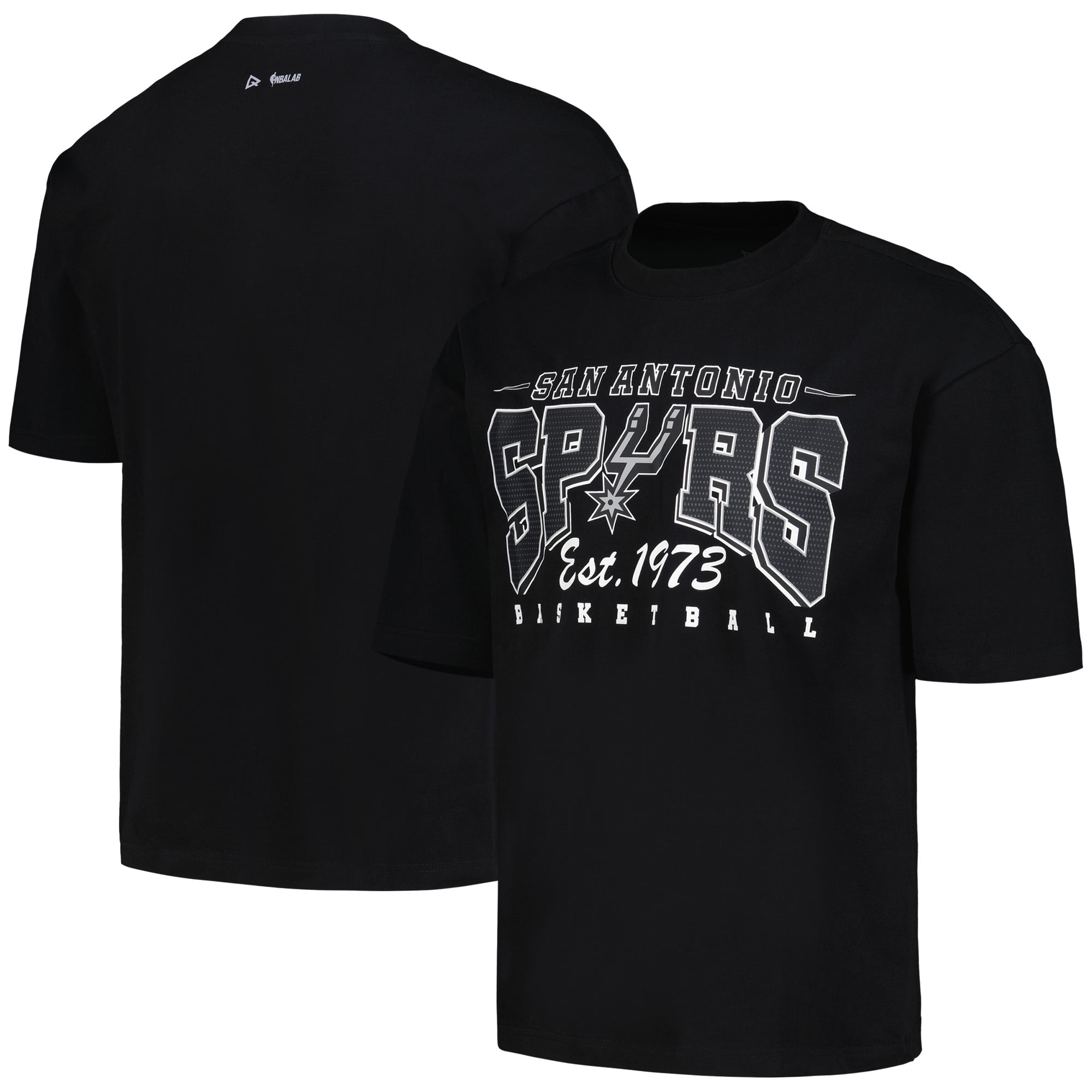 Men's New Era Black San Antonio Spurs Enzyme Washed Oversized T