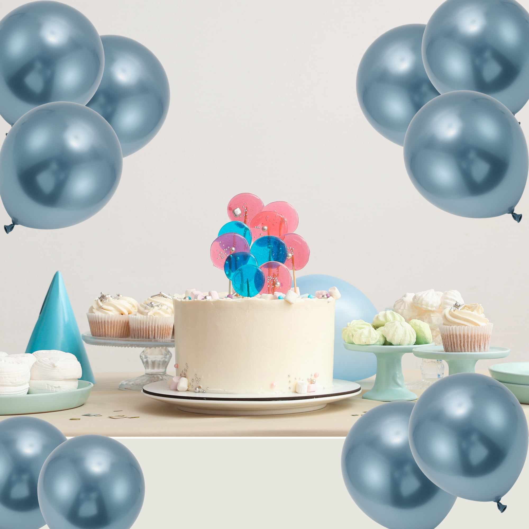 Unique Bargains 20Pcs Latex Party Wedding Graduation Anniversary Balloons Blue
