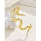 thumbnail image 3 of Brazalete rígido de oro laminado con diseño de ondas abstracto, 3 of 8