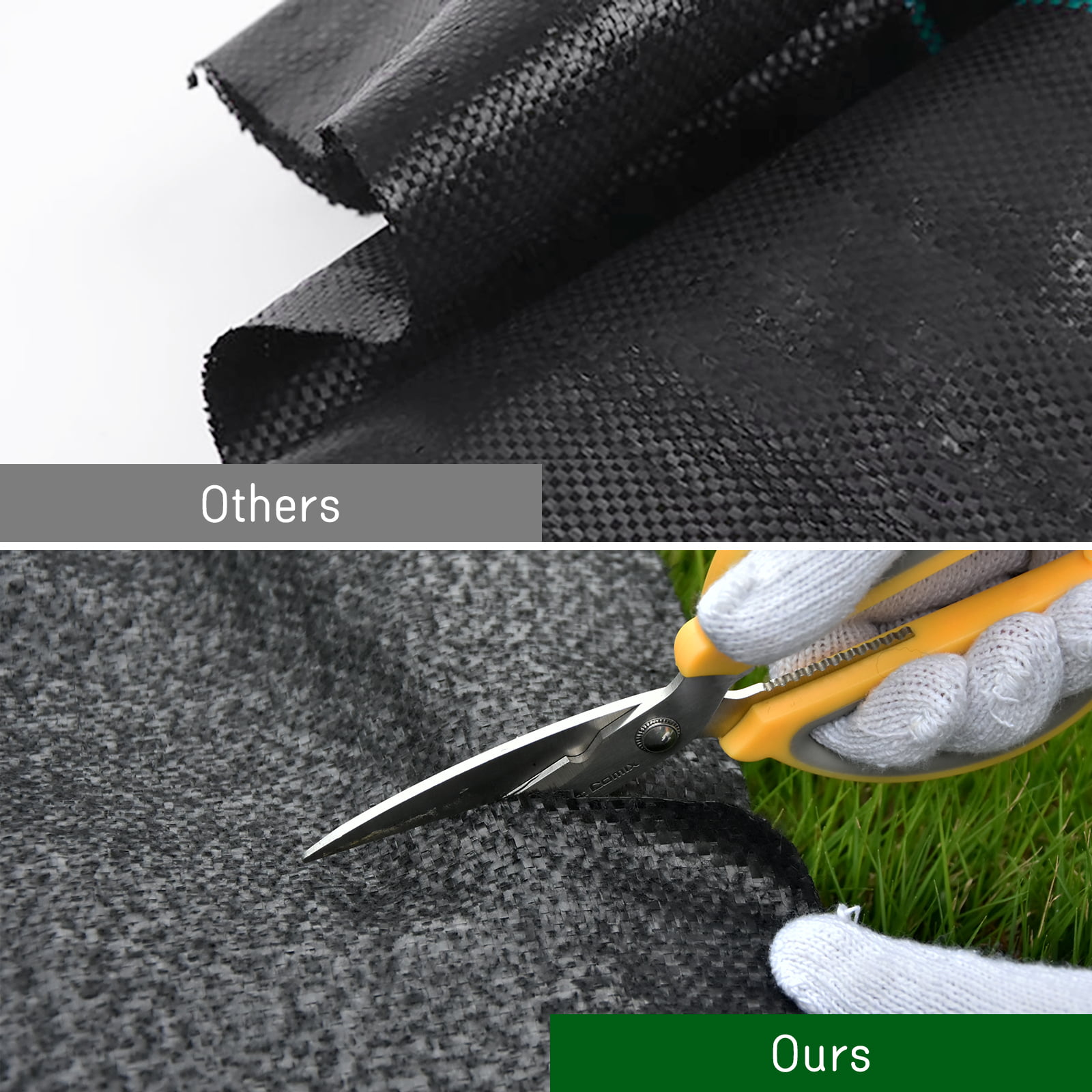 NSdirect 5oz Weed Barrier Heavy Duty Fabric Landscape Fabric Garden Ground Cover Durable Material Easy to Install,3 x 50ft 